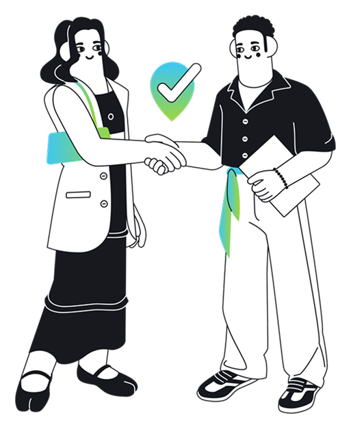 Two people having a discussion