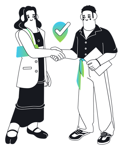 Two people shaking hands