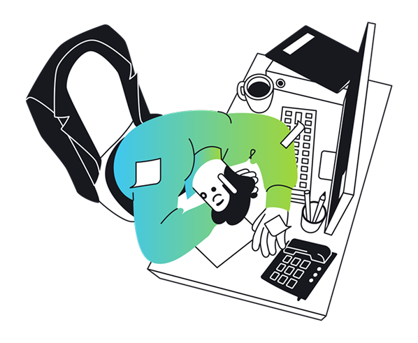 Person sleeping on his desk