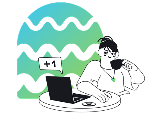 Woman working remotely on her laptop